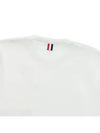 Milano Stitch 4-Bar Boxy Crew Neck Pullover Knit Top White - THOM BROWNE - BALAAN 7