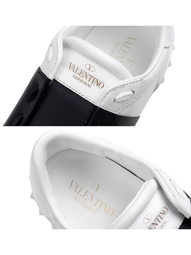 Men's Navy Hidden Open Band Low Top Sneakers White - VALENTINO - BALAAN.