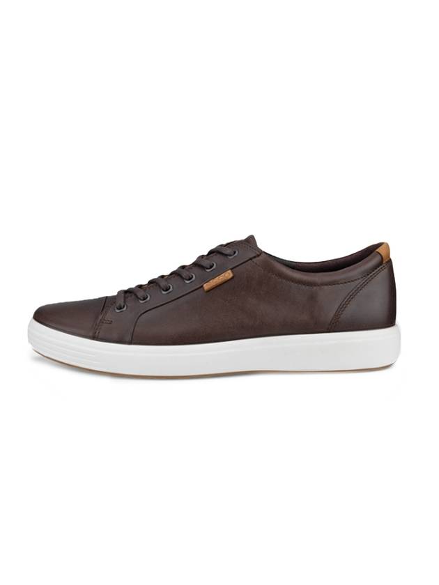 Men's Soft 7 M Leather Low Top Sneakers Brown - ECCO - BALAAN 1