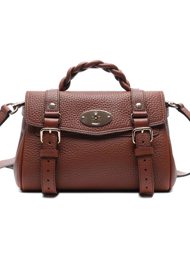 Alexa Heavy Grain Mini Tote Bag Chestnut - MULBERRY - BALAAN 3