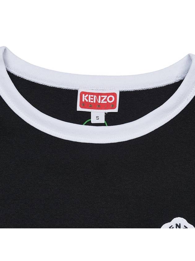 Boke Flower 2.0 Embroidered Ribbed Short Sleeve T-Shirt - KENZO - BALAAN 5