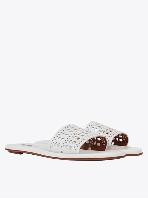 Vienne Laser-Cut Leather Mules White - ALAIA - BALAAN 3