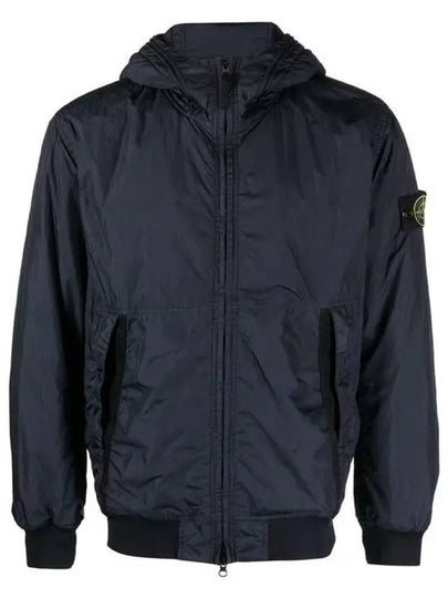 Men's Garment Dyed Crinkle Reps Recycled Nylon Primaloft TC Hooded Jacket Navy - STONE ISLAND - BALAAN 2