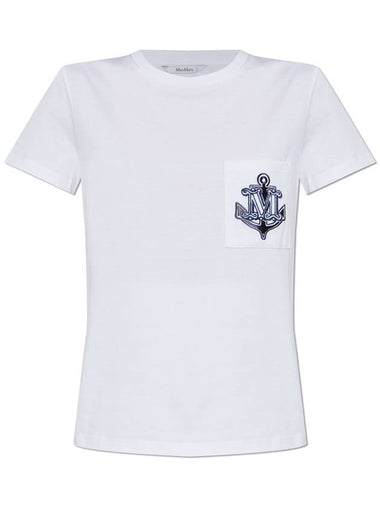 Max Mara T-shirt With Pocket, Women's, White - MAX MARA - BALAAN 1