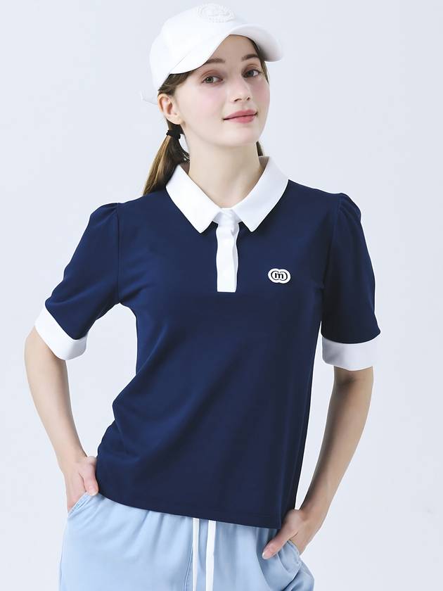 Doyou Know MC Women s Moisture Absorbing Quick Drying Functional Material Shirt Collar Puff Sleeve Navy Short T DO3242TS003 1 - DOYOUKNOWMC GOLF WEAR - BALAAN 2