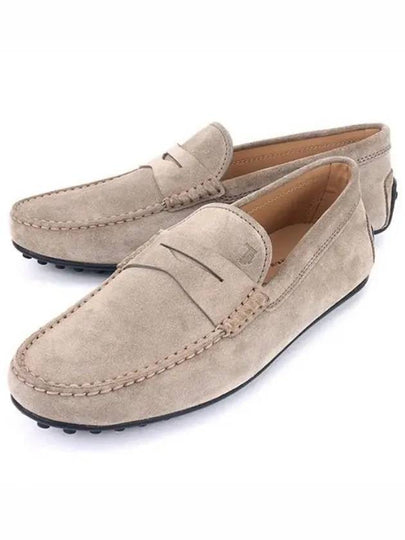 Men's City Gomino Suede Driving Shoes Beige - TOD'S - BALAAN 2