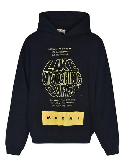 Slogan Print Hoodie Black - MARNI - BALAAN 2