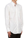 Men's Grosgrain Placket Solid Poplin Long Sleeve Shirt White - THOM BROWNE - BALAAN 7