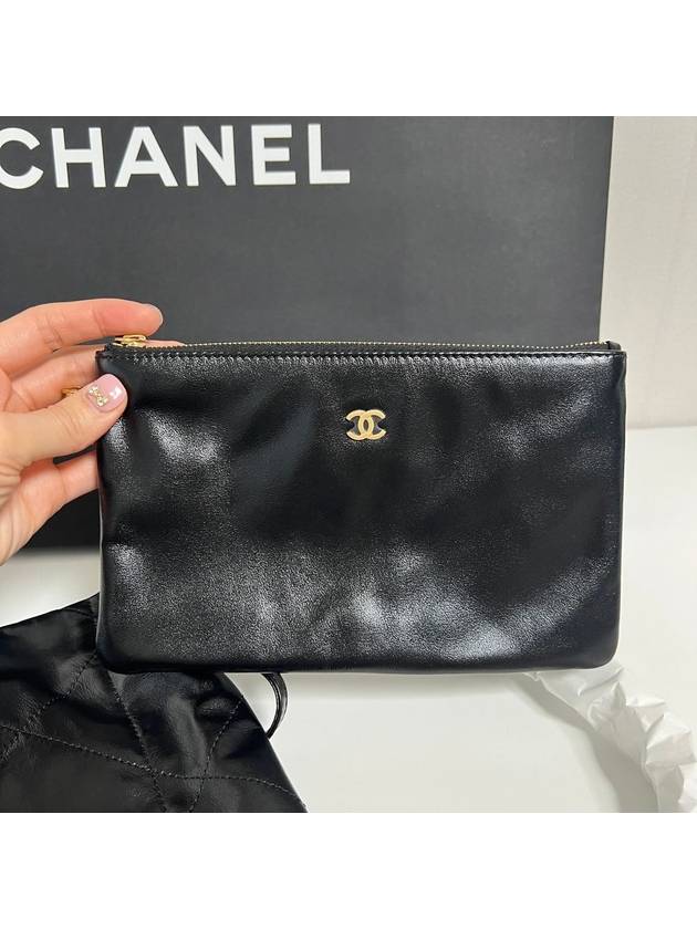 22 Bag Small Shiny Calfskin Gold Metal Black AS3260 - CHANEL - BALAAN 7