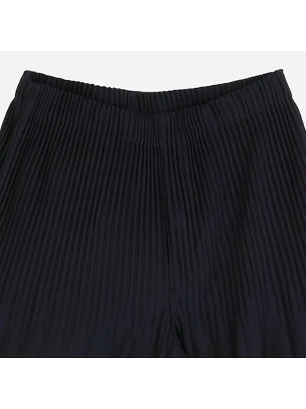 Pleated Straight Pants Navy - ISSEY MIYAKE - BALAAN 3