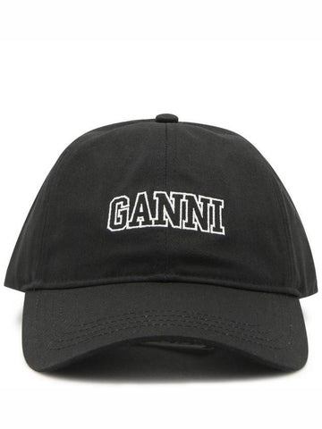 Embroid Logo Ball Cap Black - GANNI - BALAAN 1