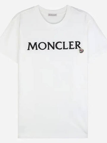 8C00011 89AIJ 033 Women s Logo Patch Short Sleeve T Shirt White 1063474 - MONCLER - BALAAN 1