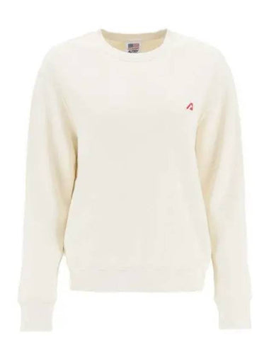 WoMen's Tennis Academy Sweatshirt Beige - AUTRY - BALAAN 1