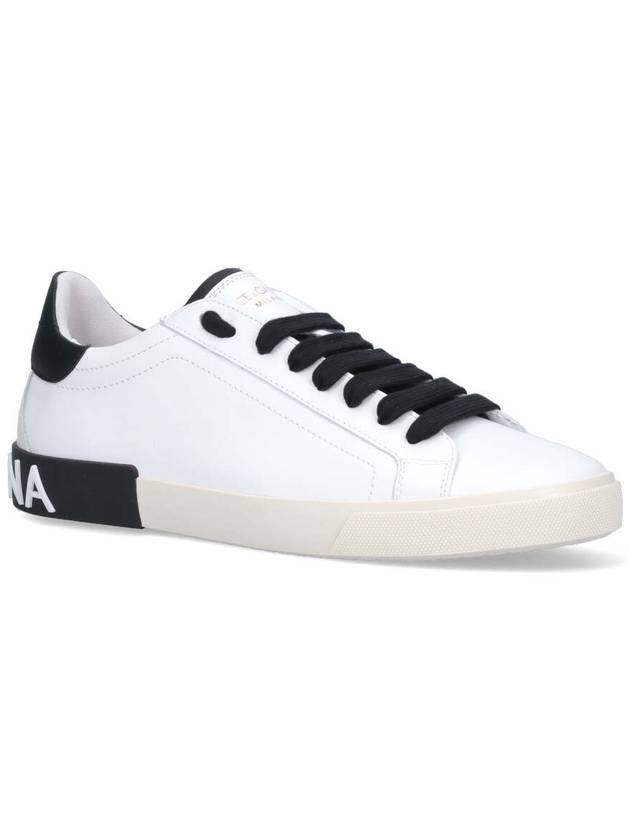 Calfskin Portofino Vintage Sneakers White Black - DOLCE&GABBANA - BALAAN 3