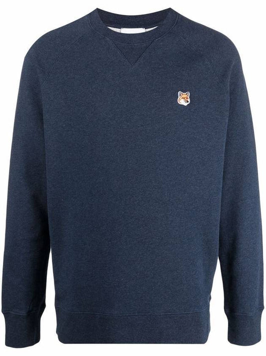 Foxhead Patch Classic Sweatshirt Navy Melange - MAISON KITSUNE - BALAAN.
