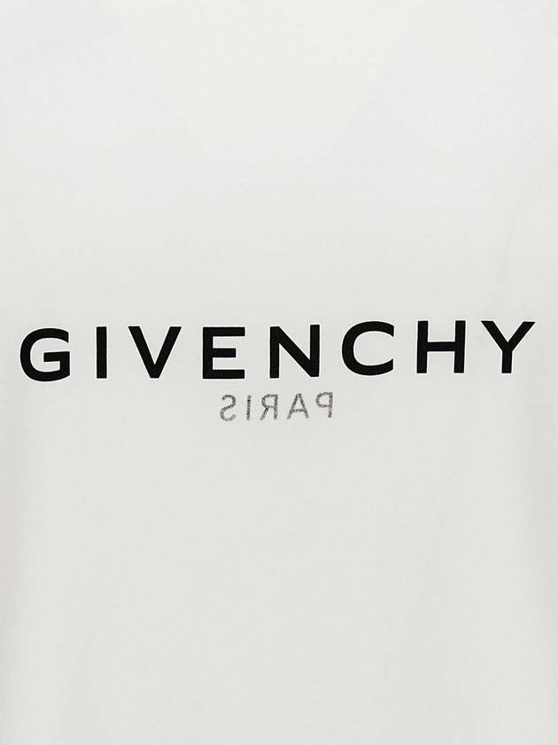 Men's Reverse Logo Round Slim Short Sleeve T-Shirt White - GIVENCHY - BALAAN 5