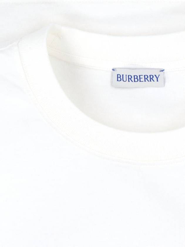 Embroidered Logo Cotton Short Sleeve T-Shirt White - BURBERRY - BALAAN 5