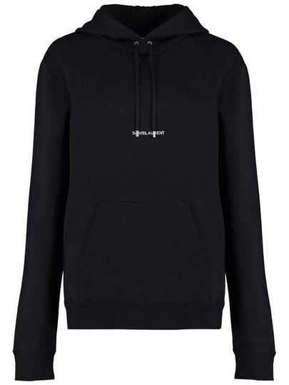 Signature Logo Hooded Top Black - SAINT LAURENT - BALAAN 2