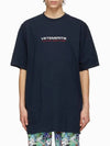 S S Embroidered Logo Haute Couture Long TShirt Navy - VETEMENTS - BALAAN 2