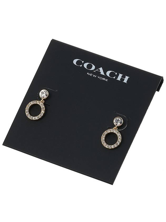 Halo Pave Drop Stud Earrings Gold - COACH - BALAAN 8