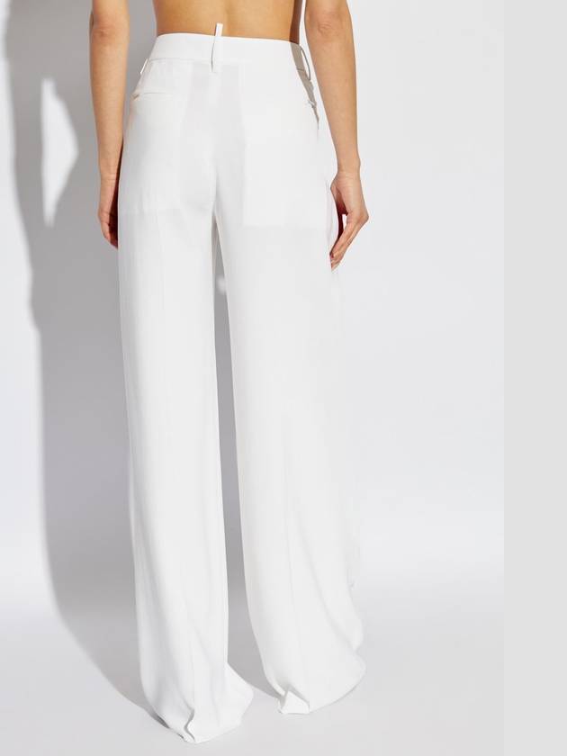 Dsquared2 Wide-leg Pleated Trousers, Women's, White - DSQUARED2 - BALAAN 4