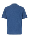 Mélange Effect Crewneck Short Sleeve T-Shirt Blue - BRUNELLO CUCINELLI - BALAAN 3