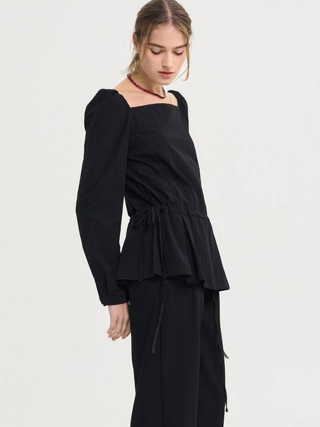 Square Neck String Blouse Black - SORRY TOO MUCH LOVE - BALAAN 2