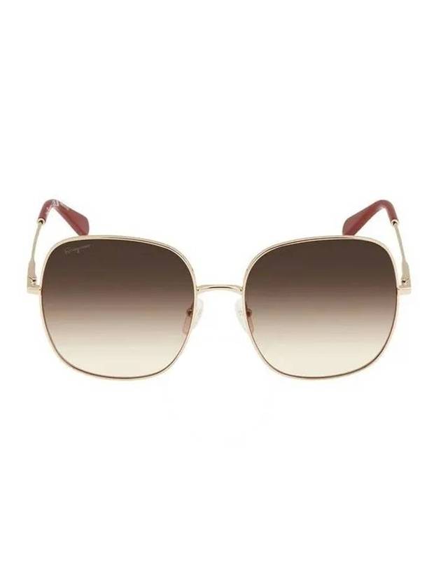 Eyewear Square Metal Sunglasses Brown - SALVATORE FERRAGAMO - BALAAN 1