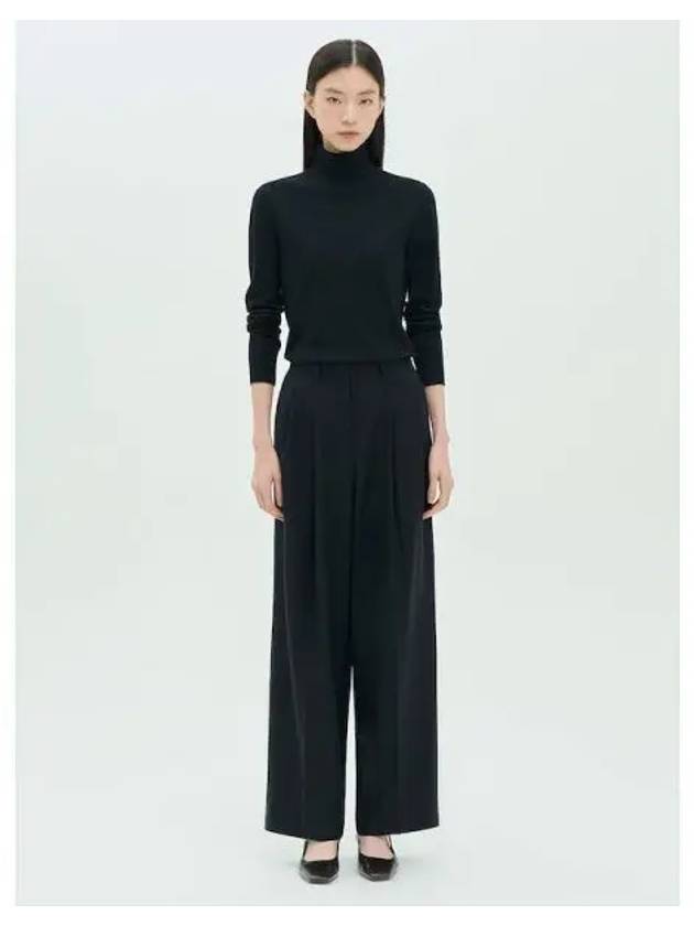 Women s Slick Flannel Double Pleated Pants Trousers Black Domestic Product GM0024092312335 - THEORY - BALAAN 1