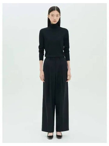 Women s Slick Flannel Double Pleated Pants Trousers Black Domestic Product GM0024092312335 - THEORY - BALAAN 1