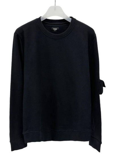 Baquette Crew Neck Cotton Sweatshirt Black - FENDI - BALAAN 2