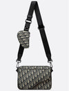 Oblique Jacquard Saddle Triple Pouch Cross Bag Black Beige - DIOR - BALAAN 6