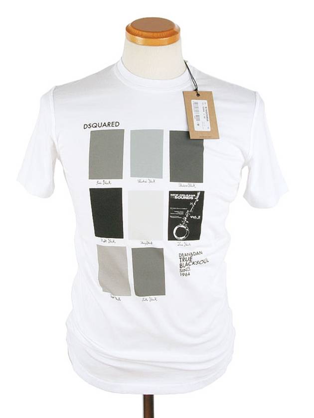 Block Printing Short Sleeve T-Shirt White - DSQUARED2 - BALAAN 3