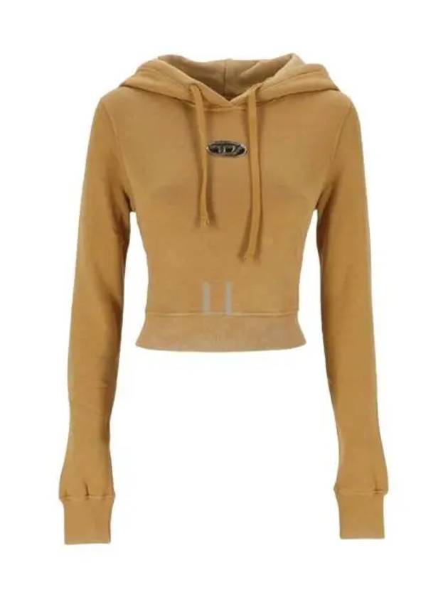 F Slimmy Hood P5 Metal Logo Faded Cut Out Hoodie Mustard Yellow - DIESEL - BALAAN 2