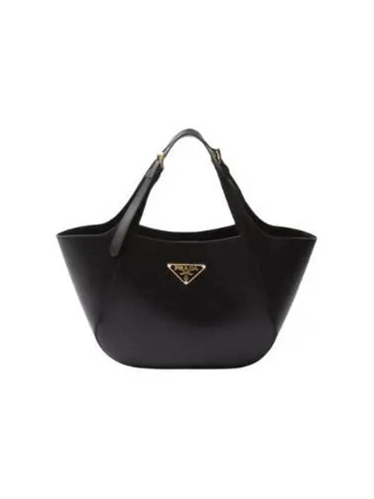 Enamel Triangle Medium Logo Belt Hand Shoulder Bag Black - PRADA - BALAAN 2