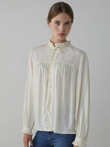 Ribbon Frill Blouse_Ivory - ITER - BALAAN 1