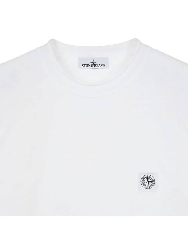 Compass Patch Regular Fit Cotton Short Sleeve T-Shirt White - STONE ISLAND - BALAAN 5