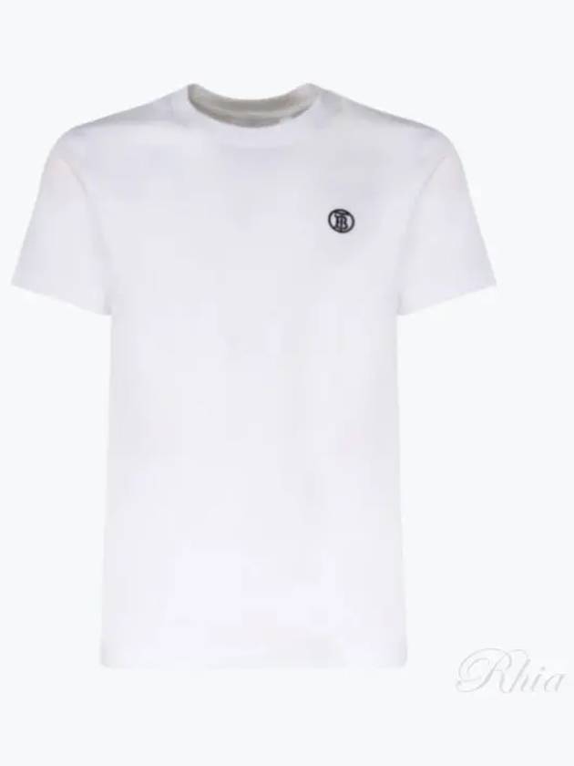 Embroidered Monogram Organic Cotton Short Sleeve T-Shirt White B0651081898 - BURBERRY - BALAAN 2