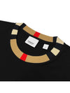 Icon Stripe Neck Short Sleeve T-Shirt Black - BURBERRY - BALAAN 3