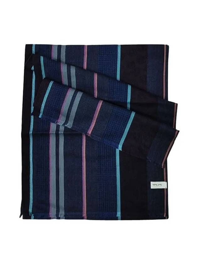 Men's City Stripe Wool Muffler Navy - PAUL SMITH - BALAAN 3