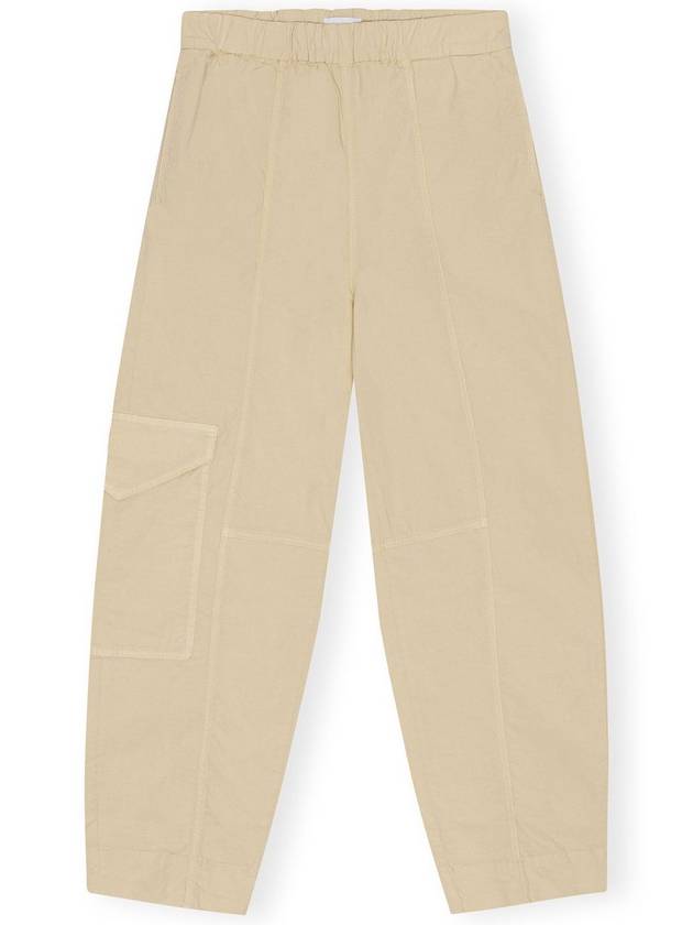 Washed Canvas Curve Cargo Track Pants Beige - GANNI - BALAAN 2