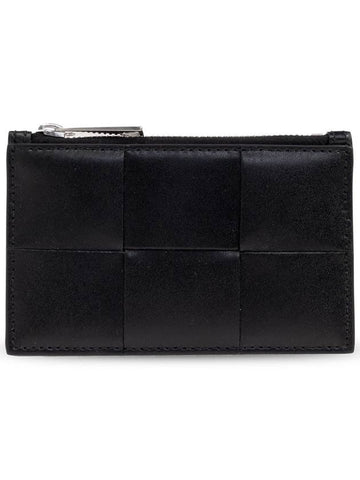 Leather Card Wallet Black - BOTTEGA VENETA - BALAAN 1