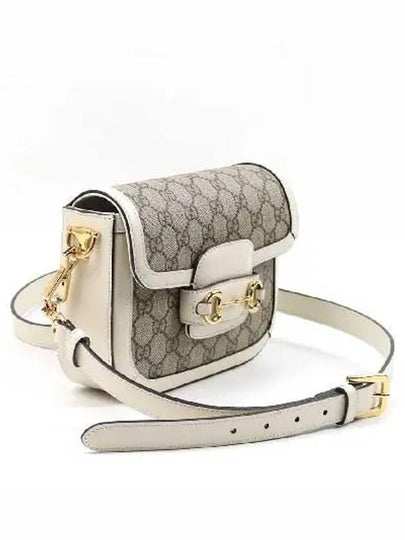 658574 White leather horsebit 1955 mini cross bag three color strap - GUCCI - BALAAN 2