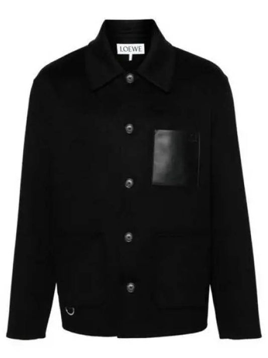 Anagram Embossed Workwear Wool Cashmere Blend Jacket Black - LOEWE - BALAAN 2