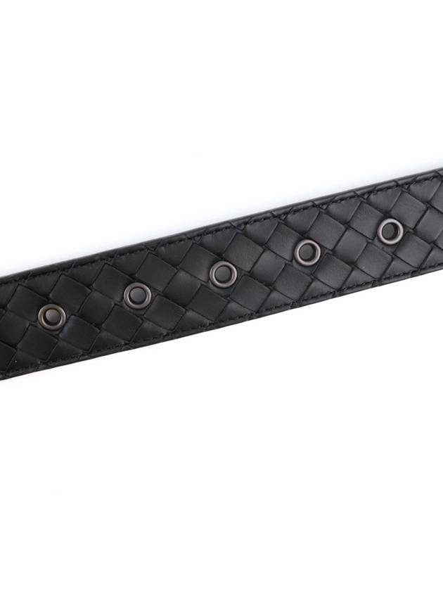 Intrecciato Leather Belt Black - BOTTEGA VENETA - BALAAN 6