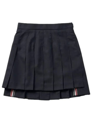 Mini RWB Tab Pleated Skirt Navy - THOM BROWNE - BALAAN 1