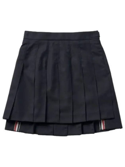 Mini RWB Tab Pleated Skirt Navy Women s - THOM BROWNE - BALAAN 1