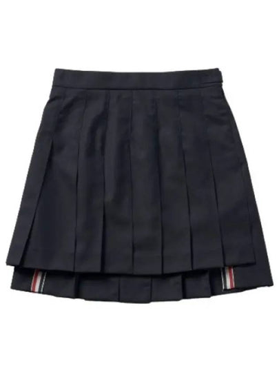 RMB Wool Mini Pleated Skirt Navy - THOM BROWNE - BALAAN 2