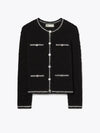 Kendra Logo Lace Cardigan Black - TORY BURCH - BALAAN 2