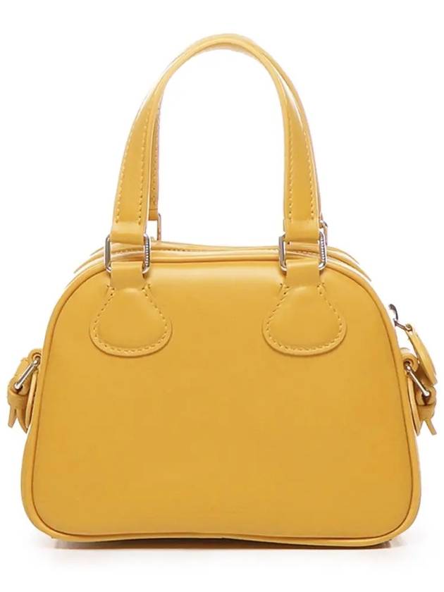 Mini Leather Bowling Cross Bag Yellow - COURREGES - BALAAN 4